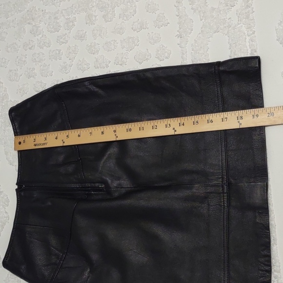 LNR Black Leather Mini Skirt Lined Size 8 Y2K Vintage - Picture 6 of 9